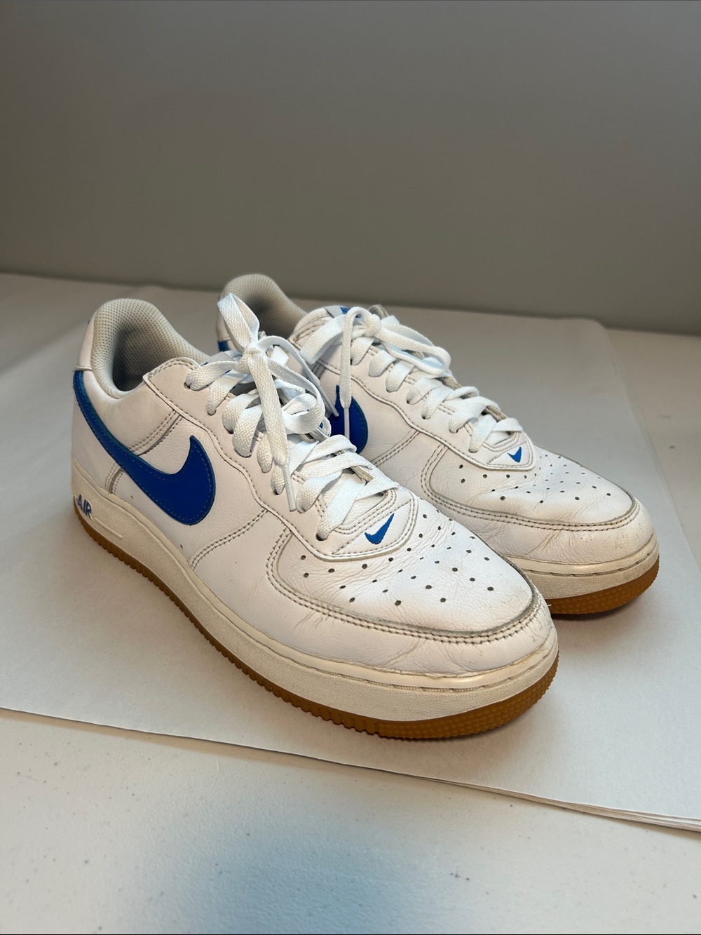 Nike Air Force 1 White Royal Blue Shoes